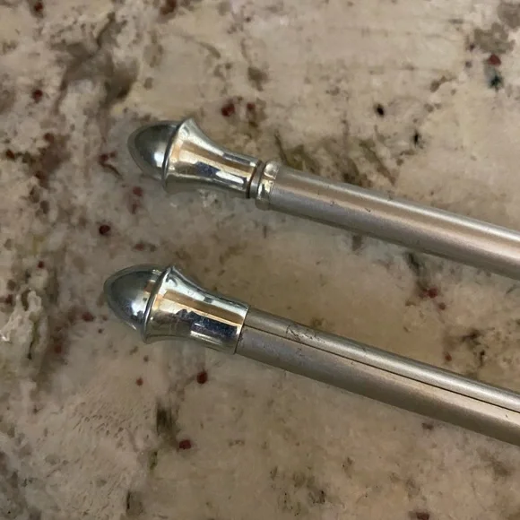 EUC 3 cafe curtain rods-silver-see photo for measurement and extension - Picture 1 of 3